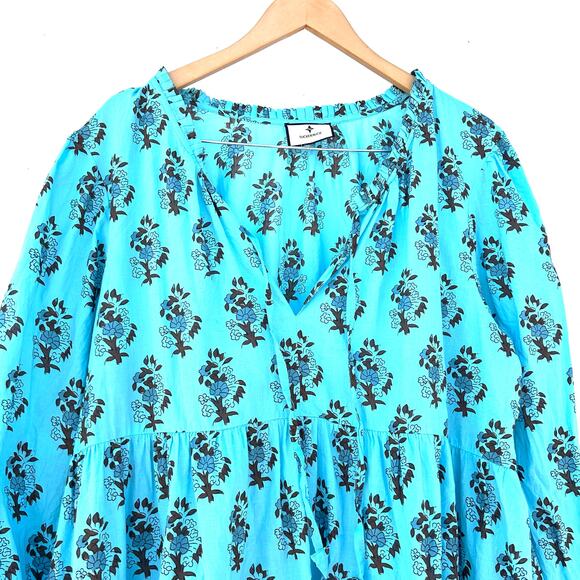 Tuckernuck Tropical Turquoise Bouquet Long Maxi Dress XXXL 3X Plus Size Midi - Picture 14 of 14